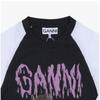 Ganni Women S Long Sleeve Raglan T ShirT Pony Logo A1050054 252
