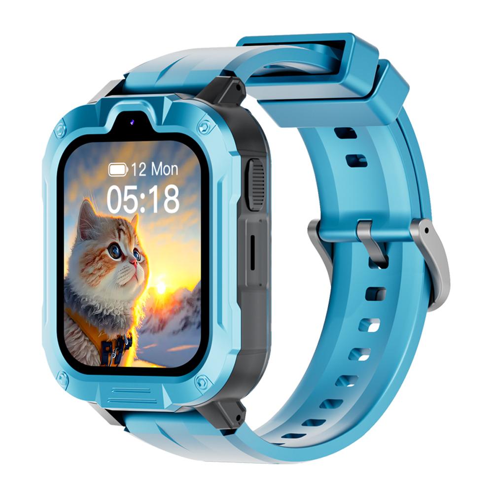

4G Children s Smartwatch with GPS Positioning Music Playback 800mAh Kids AGPS LBS WiFi SOS Dual Camera Smart Watches Waterproof синий