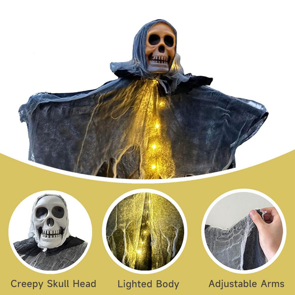Halloween Party Hanging Skull Skeleton Ghost Ornament Horror Props Haunted House Decorations Halloween Party Outdoor Decorations