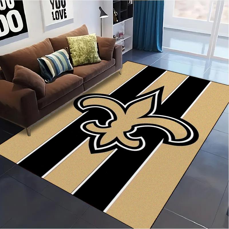 New Orleans Saints Logo Carpet Rug for Living Room Bedroom Home Sofa Decoration,Kids play Non-slip Floor Mat