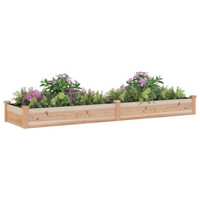 VidaXL Lit surélevé de jardin doublure 240x60x25 cm bois massif sapin 364298