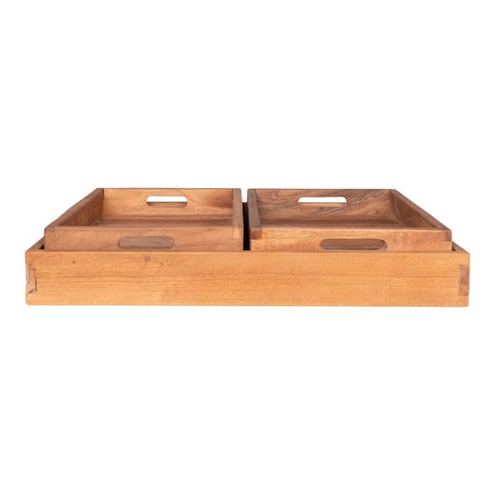Set of 3 House Nordic Faro Teak Trays
