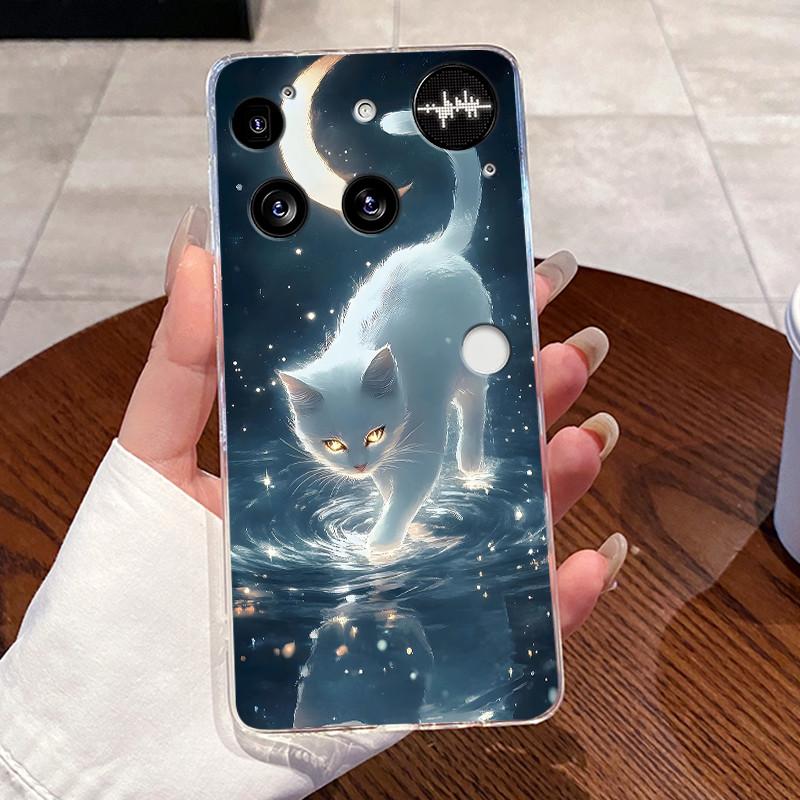 Casing For Nothing Phone (3) Case For Phone3 Back Cover Aesthetic Fashion Cute Cat Cartoon Transparent Soft Silicone Phone Case