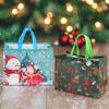 5PCS/Pack Red 8001-1 Christmas Gift Bags 33x25x17cm Non-woven HandBags Merry Christmas New Year 2025 Festival Party Supplies ZYF