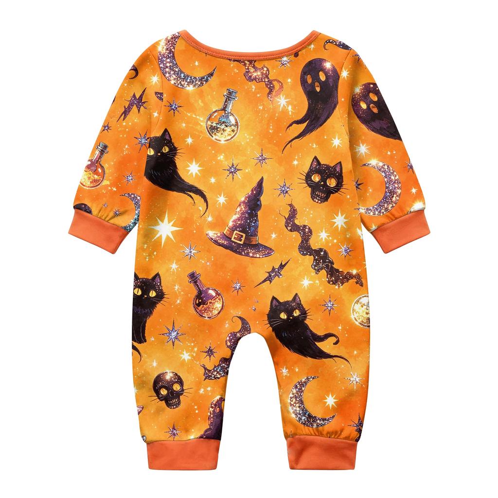 Family Matching Halloween Pajama Sets Short Sleeve T-Shirt and Pants Print Wear for Women Men Kids