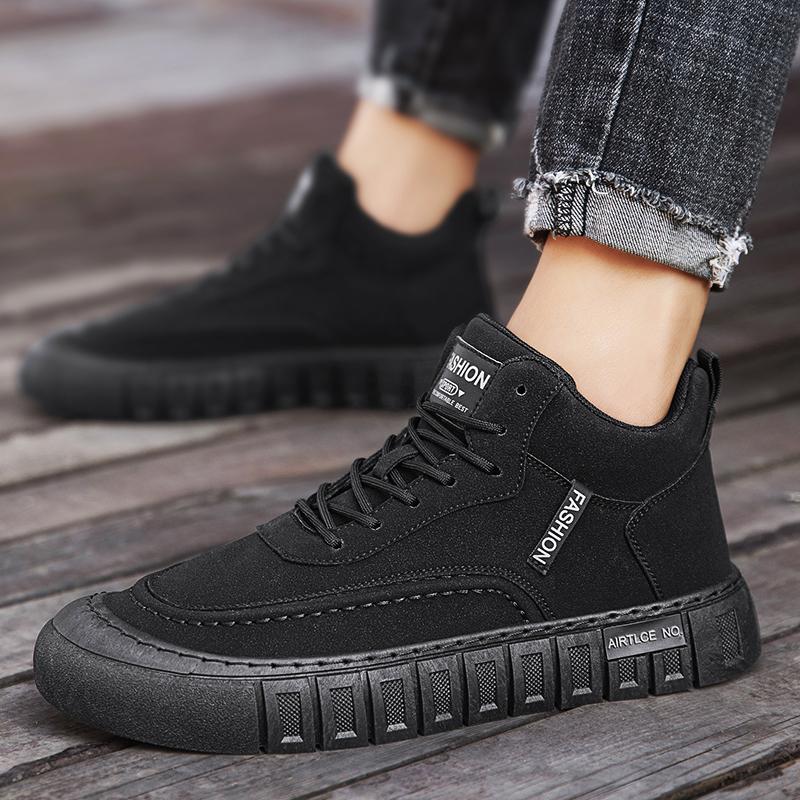 New Fashion Autumn And Winter Men's High Top Martin Boots Students Male Boys Trending Soft Sole Work Shoes Labor Protection Martin Sneakers