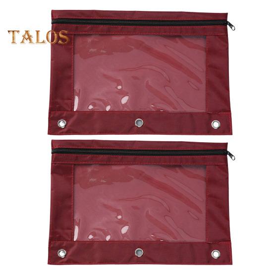 Federmäppchen mit 3 Ringen und transparentem PVC-Fenster, wasserdichtes Federmäppchen aus Oxford-Stoff, große Kapazität, Schreibwarentasche mit Reißverschluss für die Schule