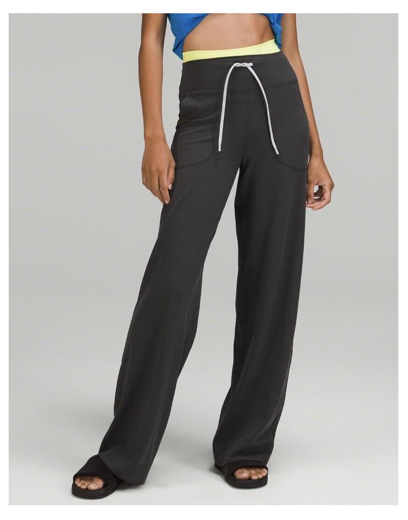 Throwback Yoga Casual Loose Fit Quick-Dry Elastic Drawstring Wide Leg Pants