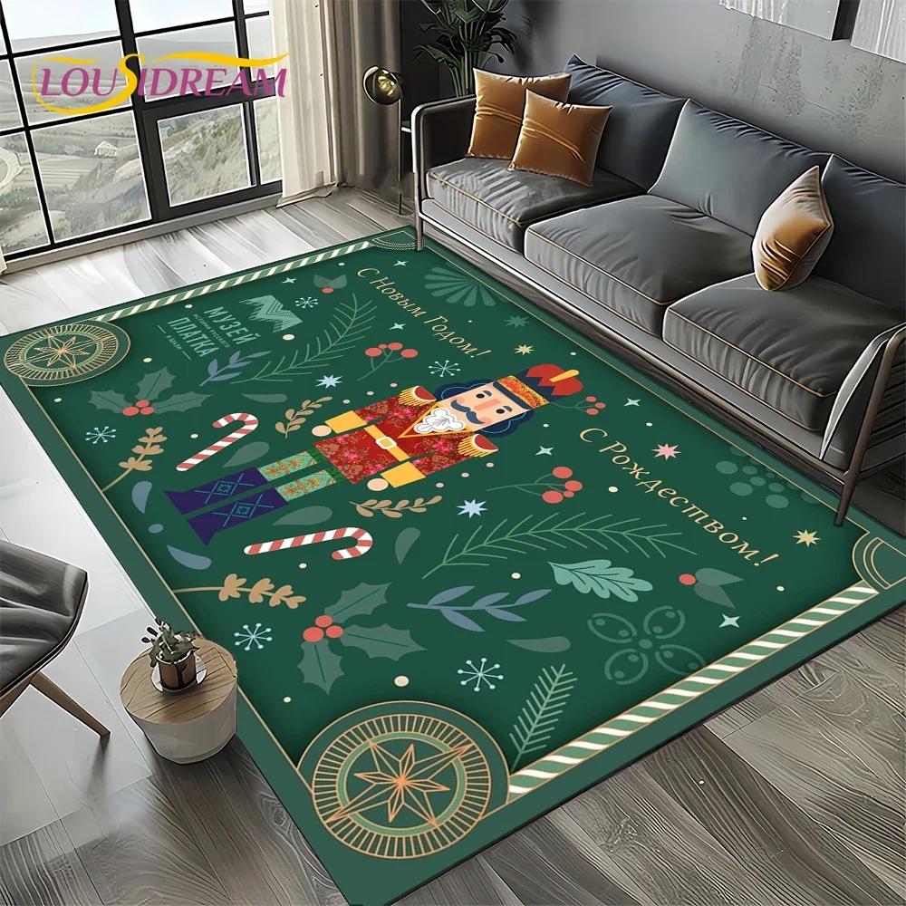 Cartoon Weihnachtsbaum Neujahr Nussknacker Märchen Teppich Läufer für Wohnzimmer Schlafzimmer Zuhause Sofa Dekoration, Kinder Bodenteppich