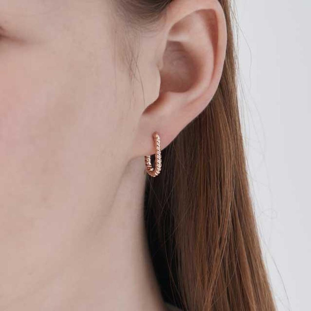 14K Line Square Volume Earrings C24EGP210