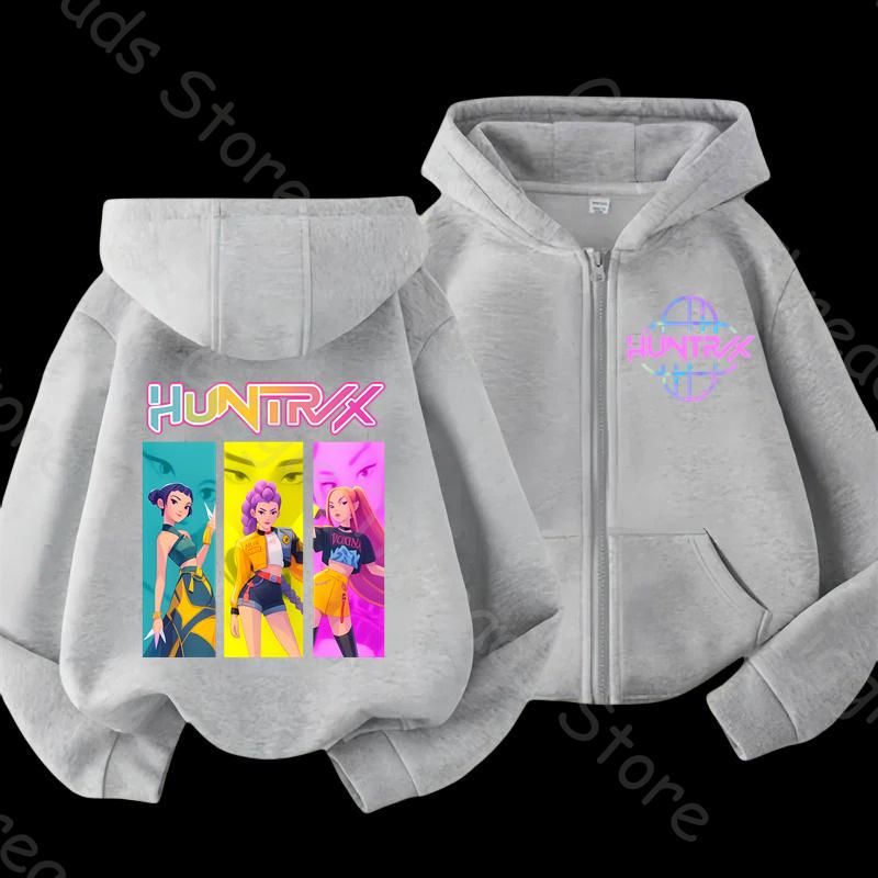 Fantastischer K-POP Dämonenjäger Kinder Zip-Up Hoodie 2025. Gemütliche Cartoon-Jacke für alle Kinder, Jungen und Mädchen. Weltweiter Favorit