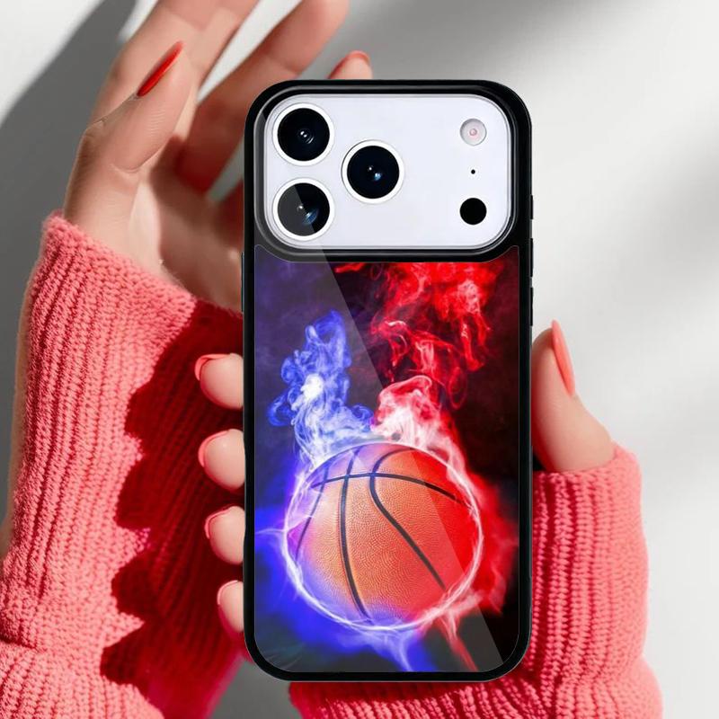 

Basket Ball Flame Phone Case for iPhone 17 16 15 14 13 Pro Max Back Cover for 12 11 Pro Coque iPhone 16e