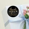 1 Roll Thank You Sticker DIY Letter Printing Residue-free Waterproof Thanks Gift Holiday Tag Sticker for Festival