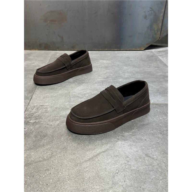 Men's Shoes, Spring and Autumn New Matte Leather One-pedal Versatile Thick-soled Men's Doudou Shoes Bc