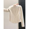 Plus Size Velvet Double Zipper Stand Collar Long Sleeve Women's Slimming Autumn Winter Top