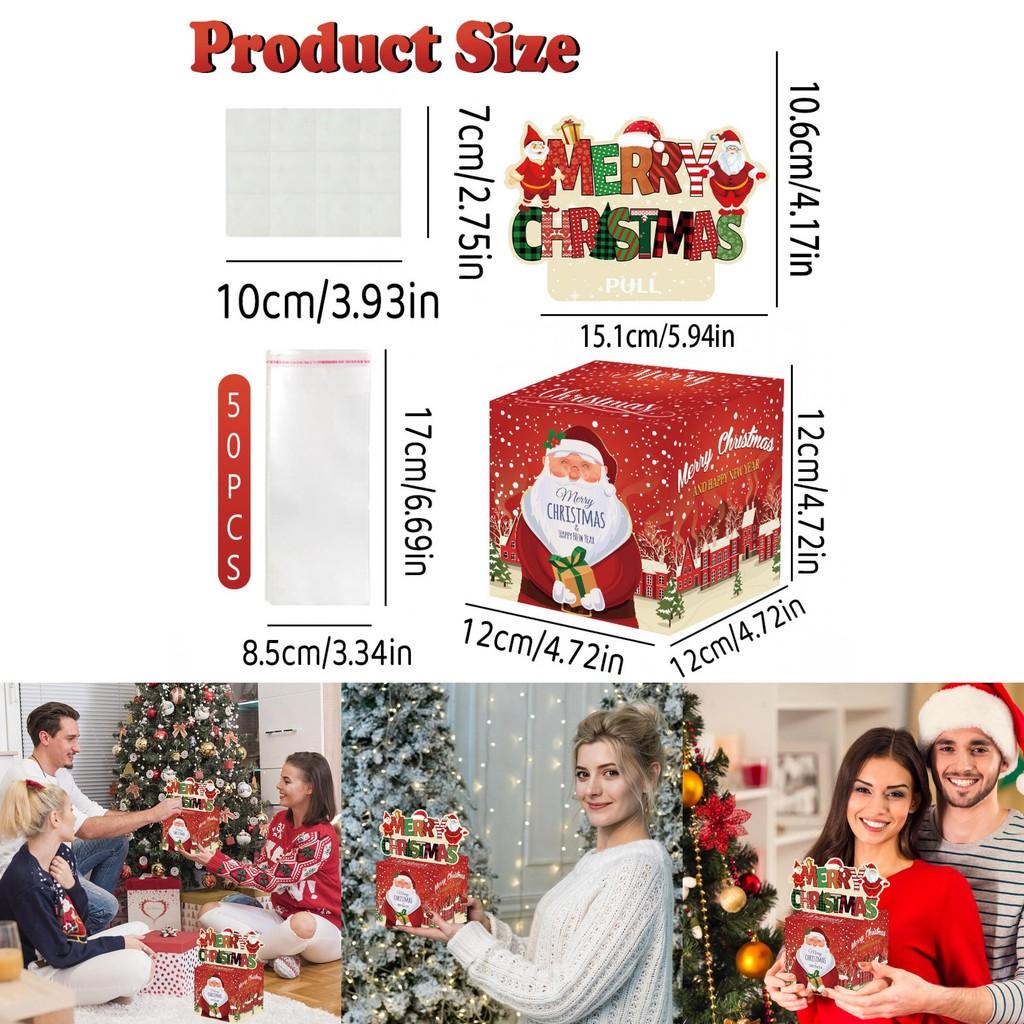 Christmas Santa Claus Collection Box With Red Gradient Paper For Holiday Party Decor And Gift Giving