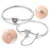 925 Silber Rosa Herz Armband Glänzender Zirkon Passend für Charms Silber 925 Armband DIY Schmuckherstellung Feine Geschenke für Frauen