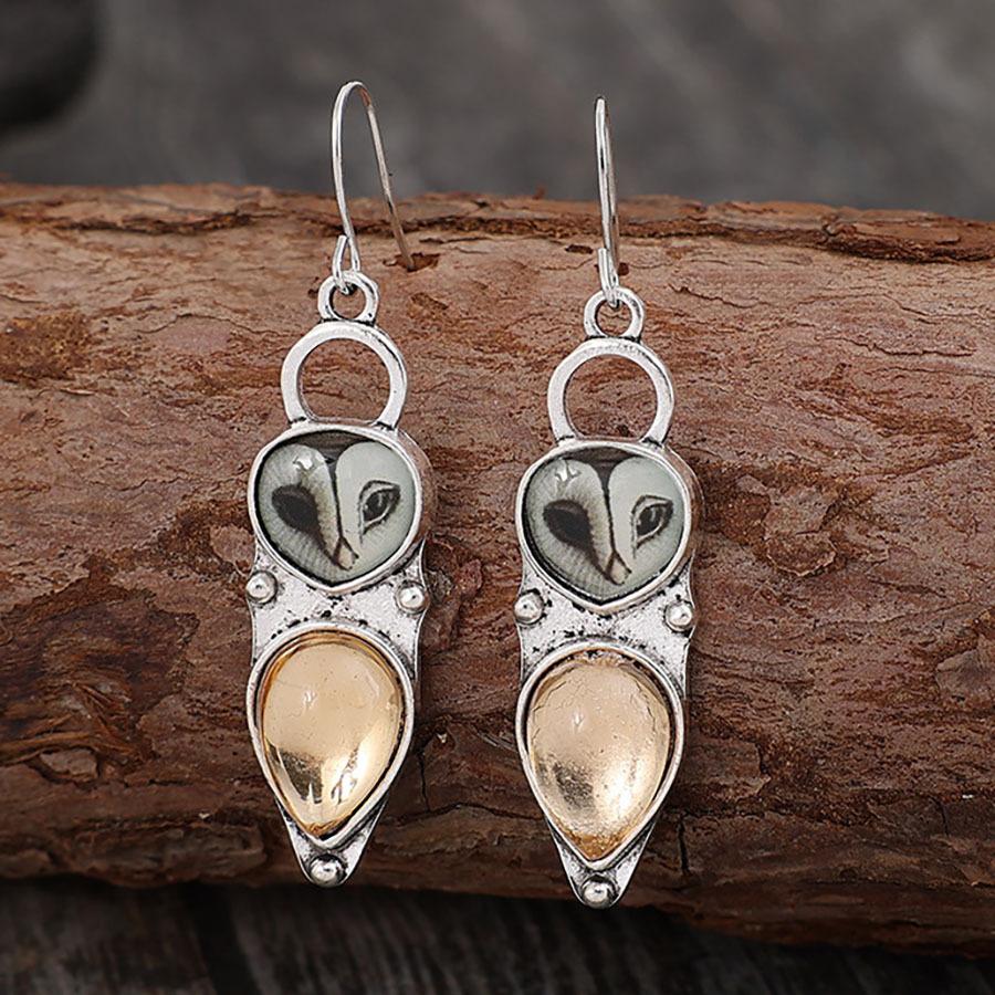 1PC Bohemian Retro Owl Pendant Earrings, Personalized Women's Earrings, Retro Women's Fashion