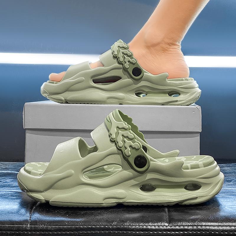 Modne letnie męskie kapcie Modne grube podeszwy Drewniaki dla par Damskie klapki plażowe Domowe buty halowe Trampki Antypoślizgowe czarne sandały sportowe