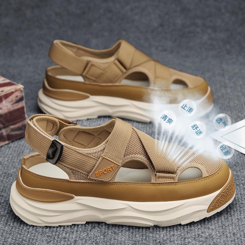 Sports and Leisure Thick Bottom Flat Sandals Men's Sandals Soft and Comfortable Ventilate Wear-resistant Round Toe Summer New