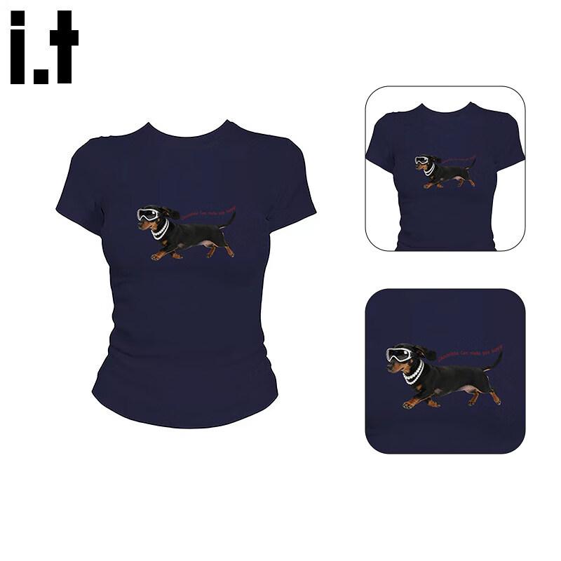 :CHOCOOLATEit Women s Retro Dachshund Tee M