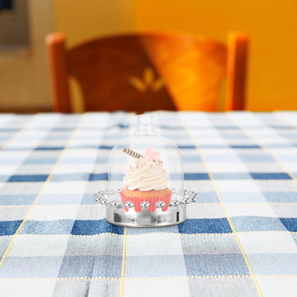 12Pcs Clear Cake Stand with Dome Cover Premium Material for Home Party Dessert Display Cake Stand with Dome Mini Dessert Plates