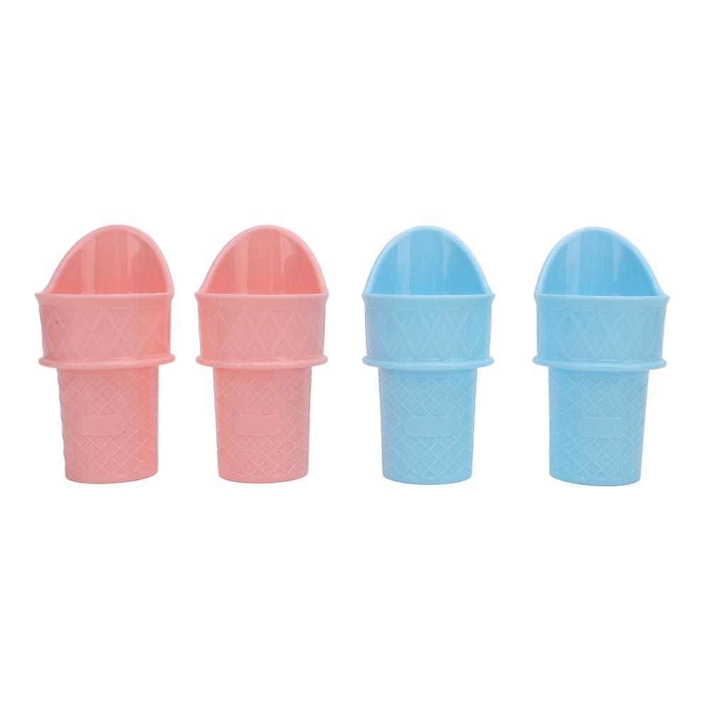 4pcs Ice Cream Cone Holder Reusable Sustainable Freezable Ice Cream Cup Spoon Snow Cone for Birthday