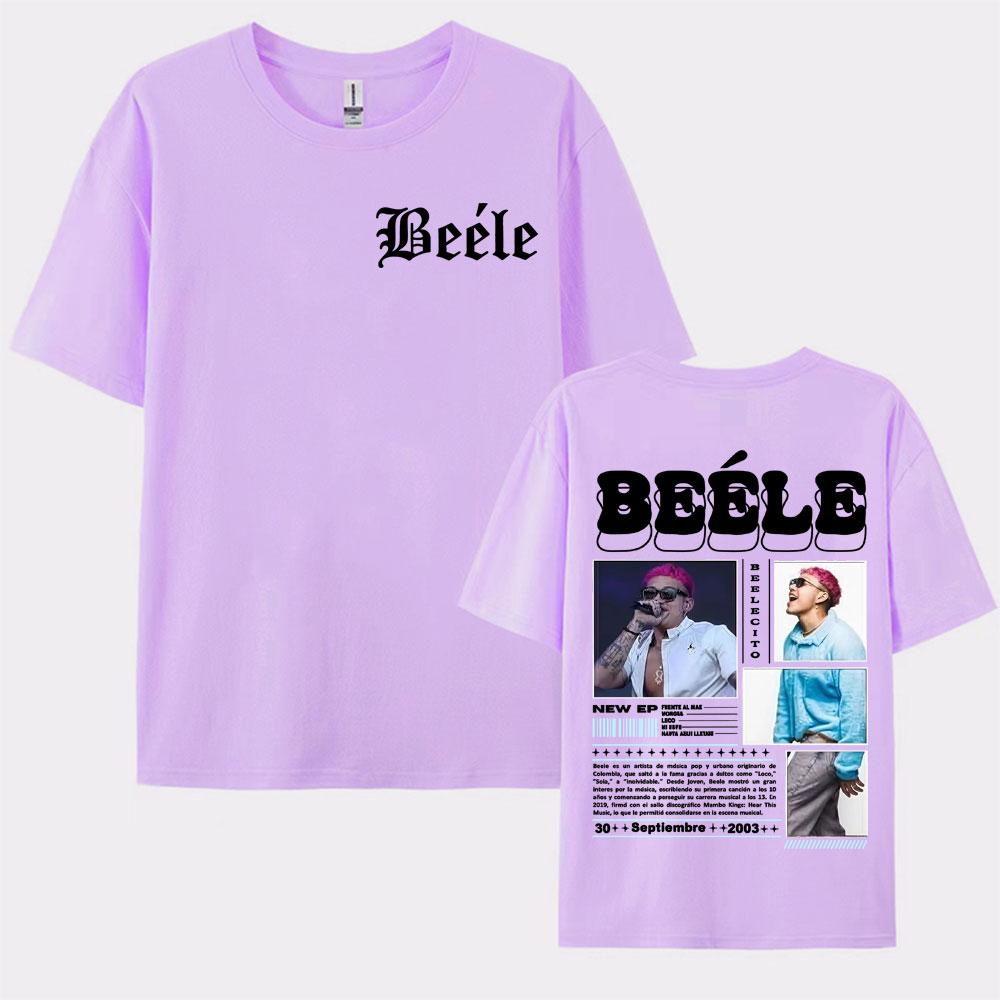 Rapper Beelecito Album Tour 2025 Double Sided Printed Tee Shirt for Men Hip Hop Vintage T Shirt Unisex Casual Tshirt Streetwear