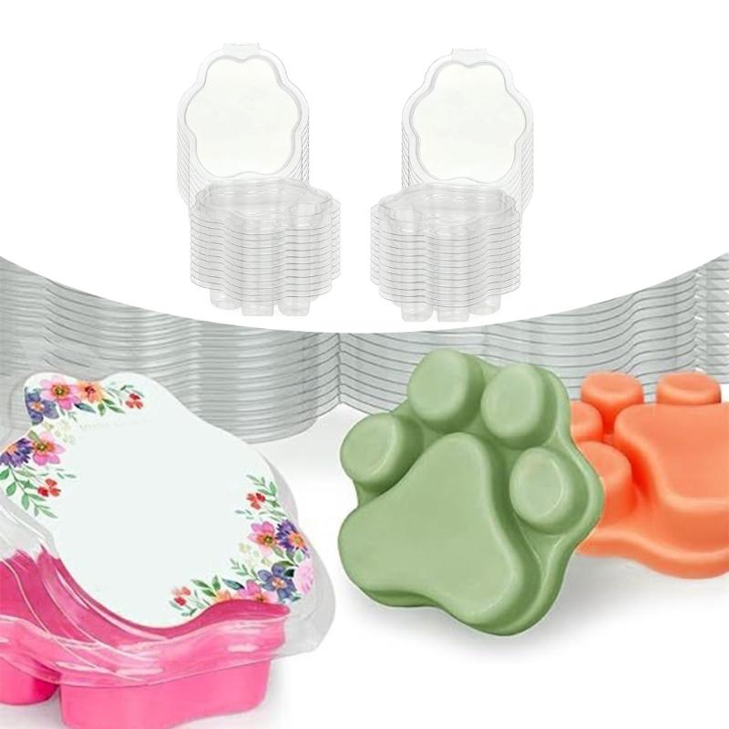 25Pcs Cats Claw Shaped Wax Melt Molds For Crafting Wickless Candle, Clear Melting Clamshell Molds for Soap Candle Making