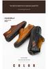 Men's Handmade Stitching Low-Top Loafers - Slip-on Casual Shoes with Soft Sole, Large Sizes Available.