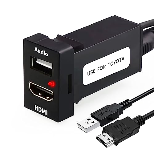 

YOBIS USB input port & HDMI input port Audio relay Audio parts Switch hole panel For Toyota vehicles, Switch hole USB port HDMI input Audio relay