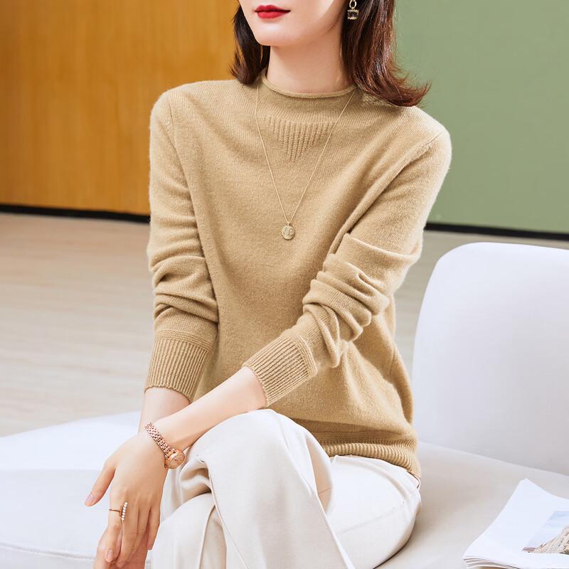 

TUHUANG Women s Metallic Wool Knit Mock Neck Sweater AW25 XL