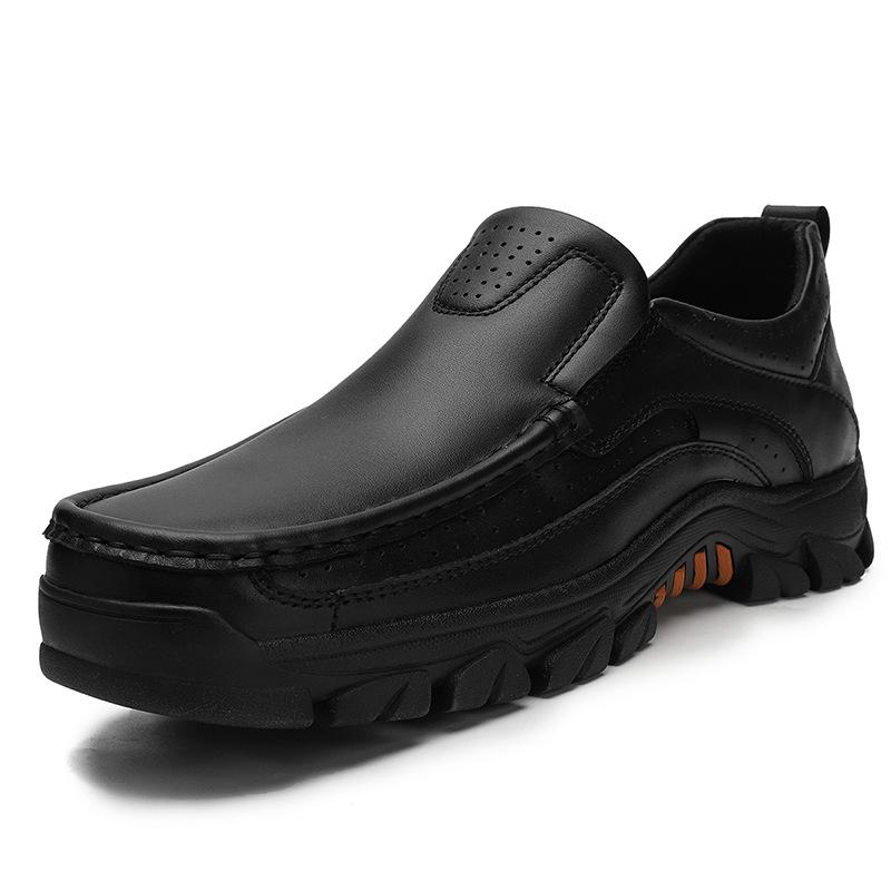 Large size 2025 autumn new Korean version men's business casual leather shoes non-slip tooling shoes