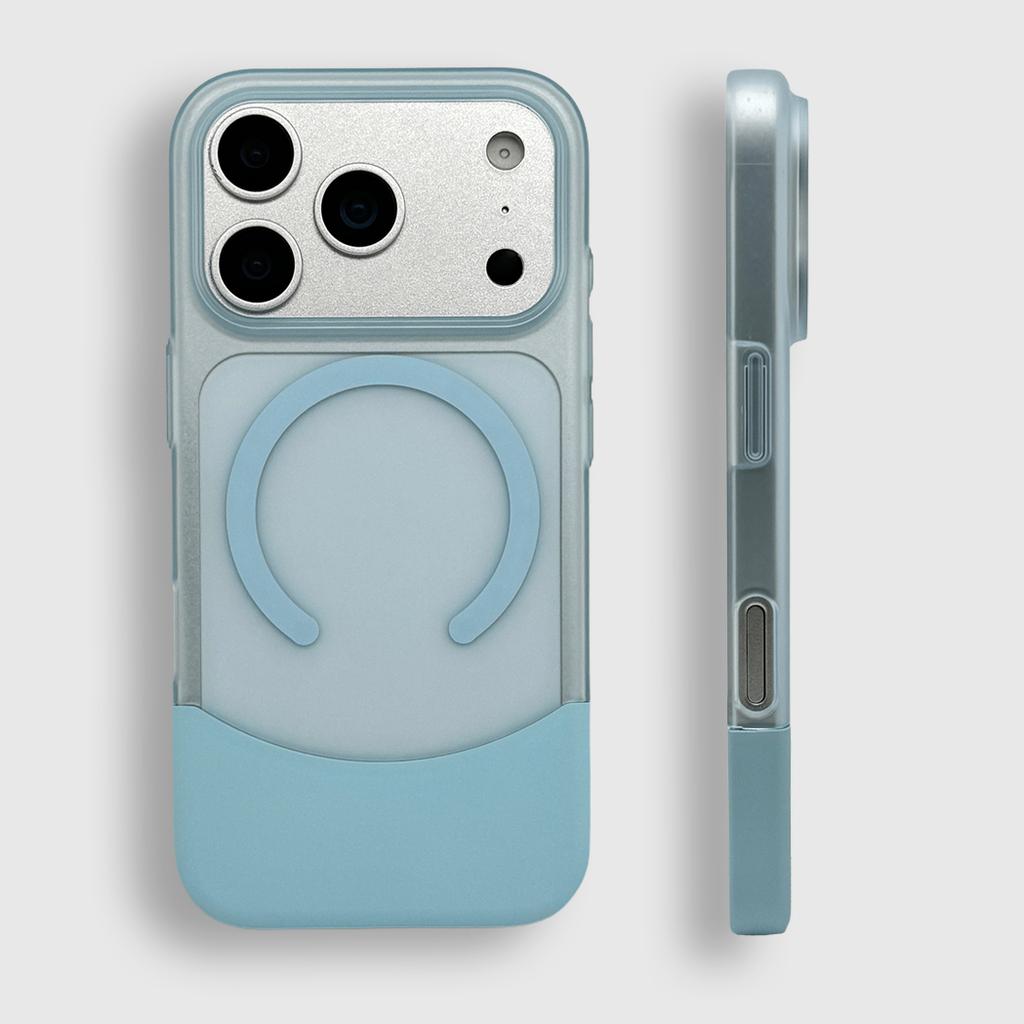 Splicing 2IN1 Magnetic Wireless Charging Case For iPhone 17 16 15 14 13 Pro Max For Magsafe Matte Translucent Hard Couple Cover