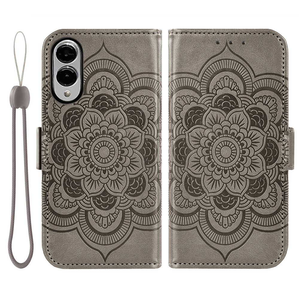 

For Samsung Galaxy S25 Edge Case Peony Imprinted TPU PU Leather Wallet Phone Cover with Wrist Strap