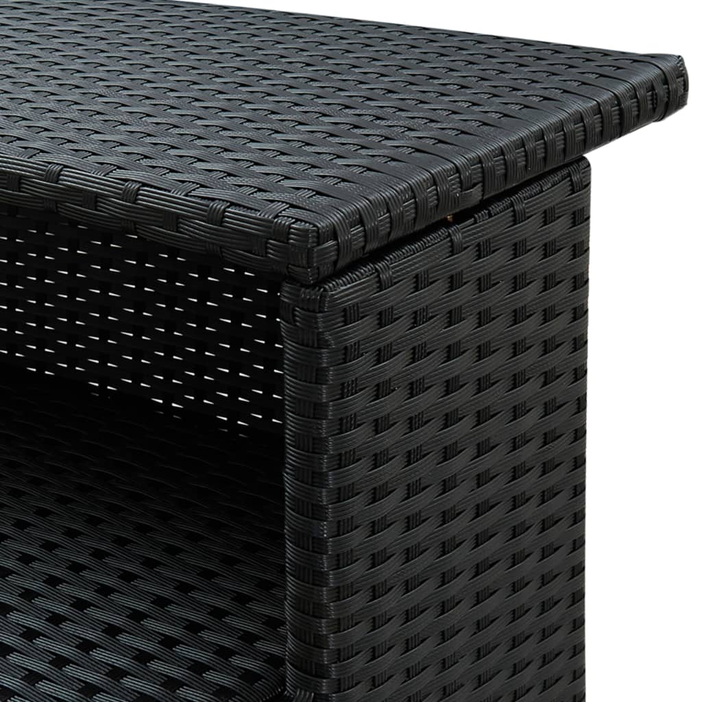 Outdoor Bar Table Black 120 x 55 x 110 cm Poly Rattan
