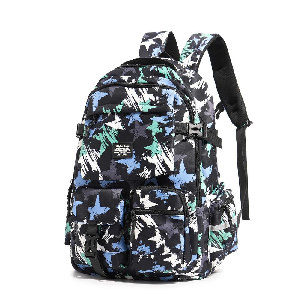 Schoolbag Graffiti School Bag Male High School Junior High School Student Backpack Female College Student Large Capacity Lightweight Burden Reduction 