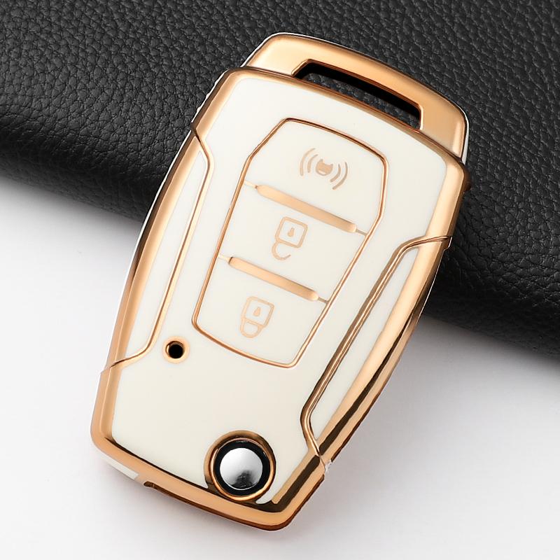 Soft Tpu Car Key Case Cover Shell For Ssangyong Kyron 2 Sanka Actyon Korando Tivoli 3 Buttons Smart Keyless Keychain Accessories
