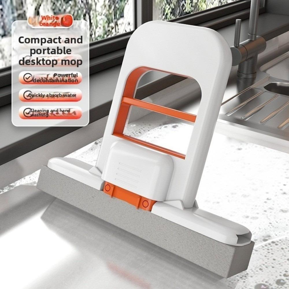 New Mini Foldable Desktop Mop Cartoon Bear Wet Dry Use on Absorbent Sponge Mop Table Wiping Tool Durable Desktop Lazy Small Mops