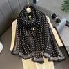 Luxury Polka Dot Scarf For Women Elegant Shawl Warps For Daily Wear Ladies Hijab Neckerchief Soft Stain Scarves For Travel Wear