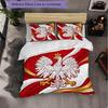 Poland Football Pattern 3 Pieces Bedding Set Soft Microfiber Duvet Cover with Pillow Cases for Bedroom