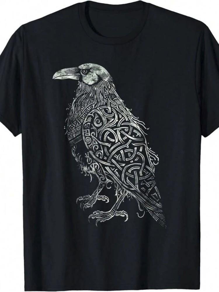 

The complex intelligence of crows1pcs, 100% cotton, washed printed T-shirt 4XL
