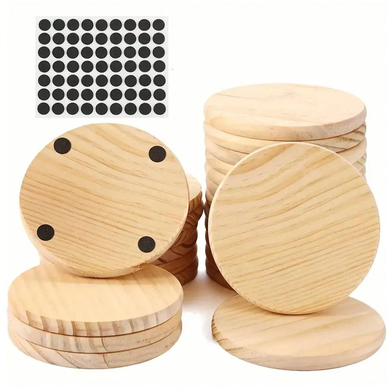 

5 шт. незаконченных деревянных подставок, деревянные срезы для природных поделок и свадебных украшений, набор из чистых деревянных подставок для самостоятельной художественной росписи