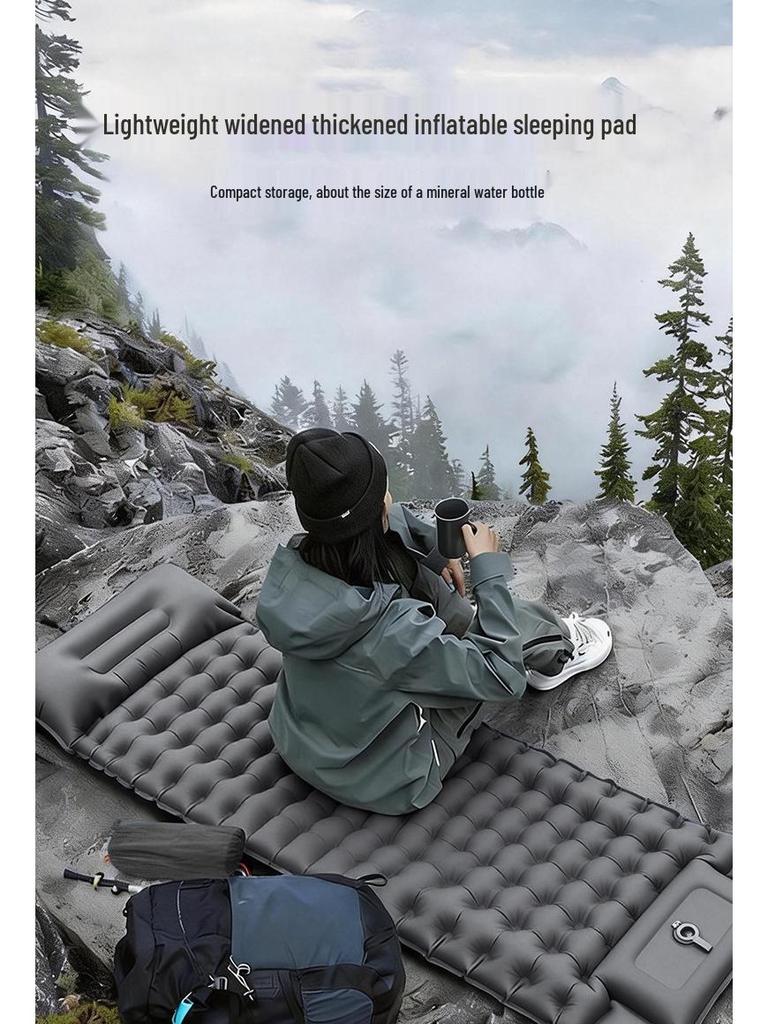 Enhanced Outdoor TPU Inflatable Mat: Foot-Pump Automatic Mattress with Pillow & Moisture-Proof Design
