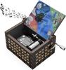Howl's Moving Castle Wood Music Box Anime Theme Music Merry Go Round of Life Wooden Hand Cranked Musical Boxes New Year Birthday Gift Black Castle
