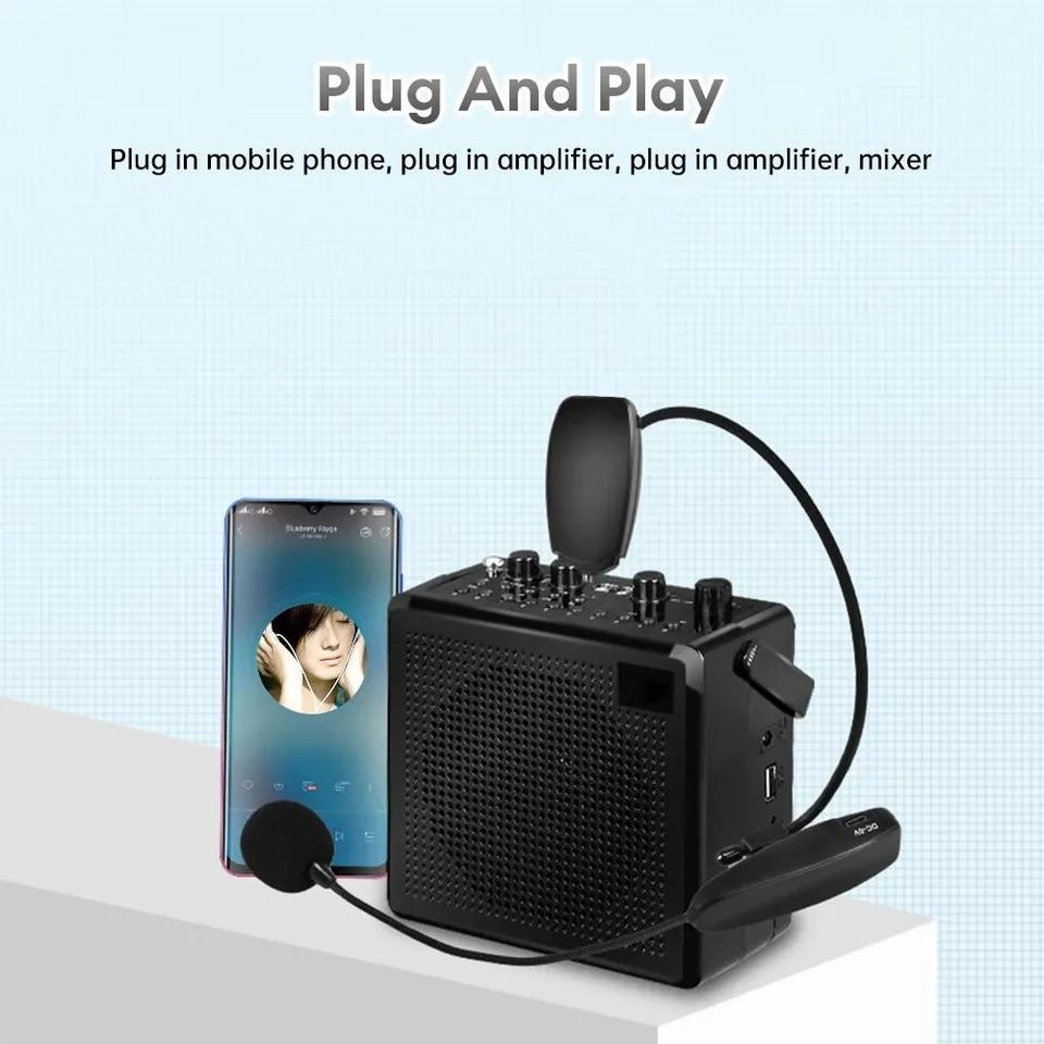 Mikrofon krawatowy bezprzewodowy 2.4G Mikrofon nagłowny Mikrofon z odbiornikiem do wzmacniacza Głośnik głosowy Nauczanie Przewodnik turystyczny