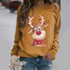 Christmas Sweatshirts Reindeer Pattern 3D Print Women Streetwear Casual Long Sleeve Hoodies Y2k Pullovers Tops Female Clothing