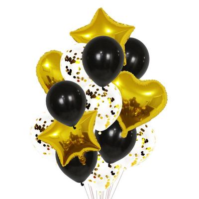 Palloncini Decorativi per Feste 14pz/Set Palloncino Foil Coriandoli Forma Cuore Stella Compleanno Bambini Palloncino Matrimonio Forniture Decorazione Festival