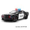 Měřítko 1:24 Hellcat Sportovní Auto Model Hračka Hudba Světlo Stahovací Dveře Otevřené Modely Policejních Aut Kovové Diecast Hračky Pro Děti