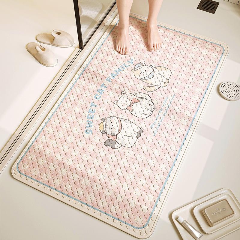 Cartoon Bathroom Suction Cup Floor Mat Shower Room Shower Anti-fall Foot Mat Household Toilet Bathroom Anti-slip Waterproof Floor Mat